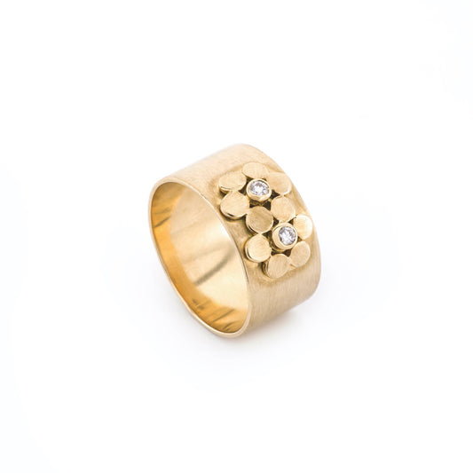 The Drishti Primulus Series Gold and Diamond Ring by Rasvihar