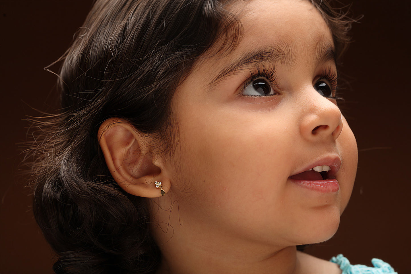 The Babyrasa Rukmini Gold and Diamond Ear Studs by Rasvihar