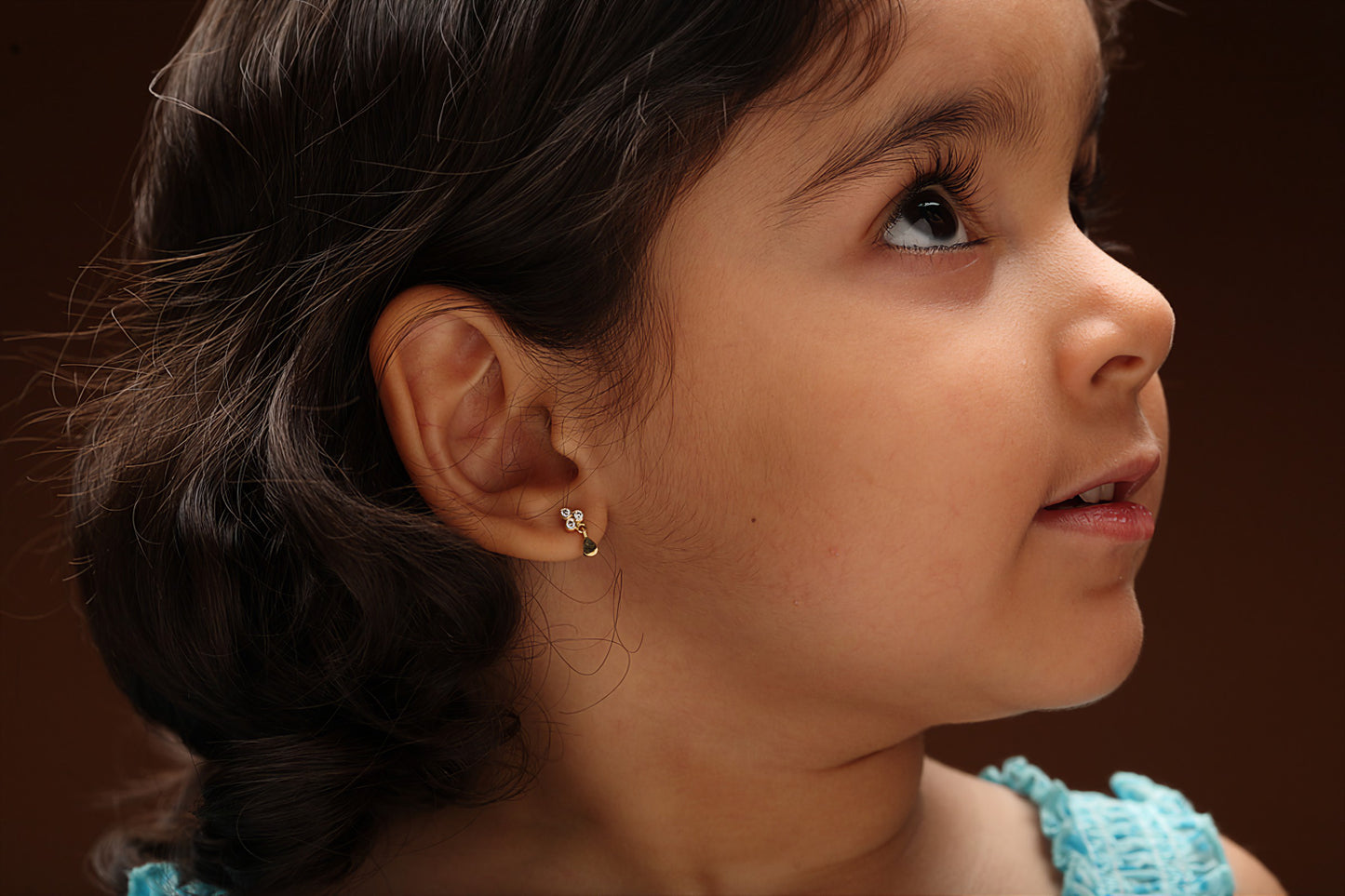 The Babyrasa Rukmini Gold and Diamond Ear Studs by Rasvihar