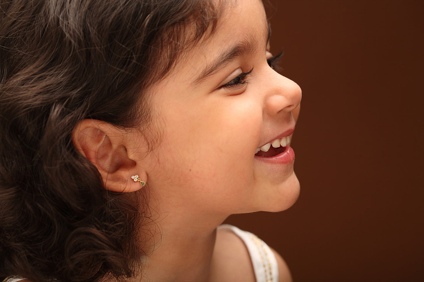 The Babyrasa Rukmini Gold and Diamond Ear Studs by Rasvihar