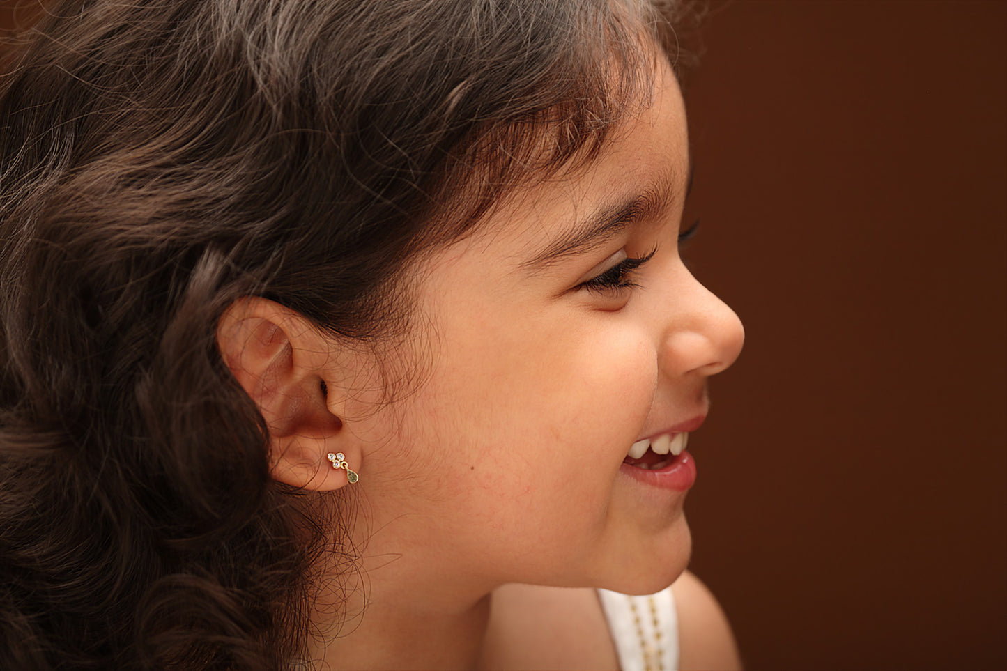 The Babyrasa Rukmini Gold and Diamond Ear Studs by Rasvihar