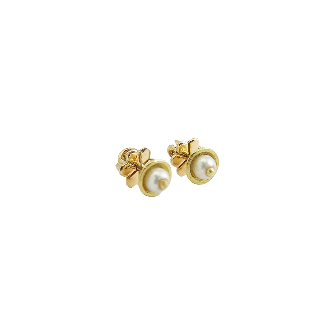 The Babyrasa Sarita Gold and Pearl Ear Studs by Rasvihar