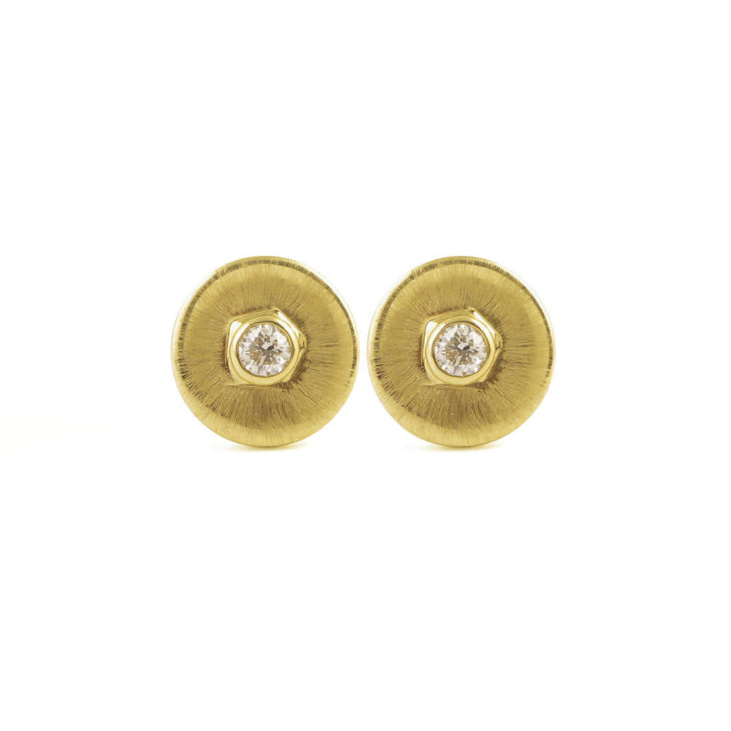 The Babyrasa Juhi Geometric Gold and Diamond Ear Studs by Rasvihar