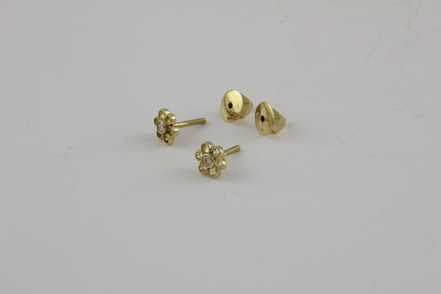 The Babyrasa Shylo Floral Gold and Diamond Ear Studs by Rasvihar
