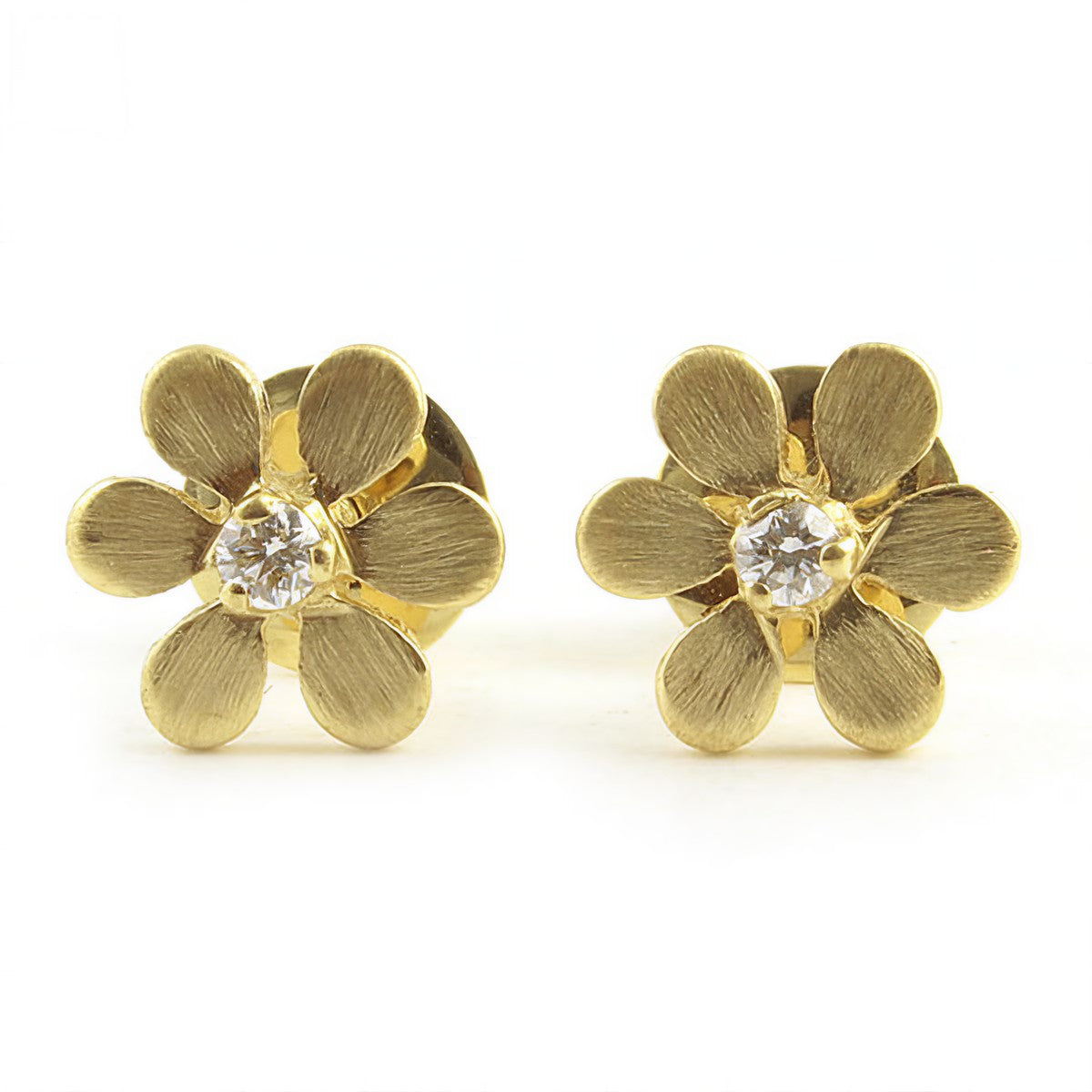 The Babyrasa Archana Floral Gold and Diamond Ear Studs by Rasvihar