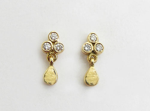 The Babyrasa Rukmini Gold and Diamond Ear Studs by Rasvihar