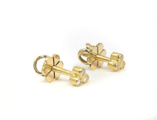 The Babyrasa Pratika Floral Gold and Diamond Ear Studs by Rasvihar