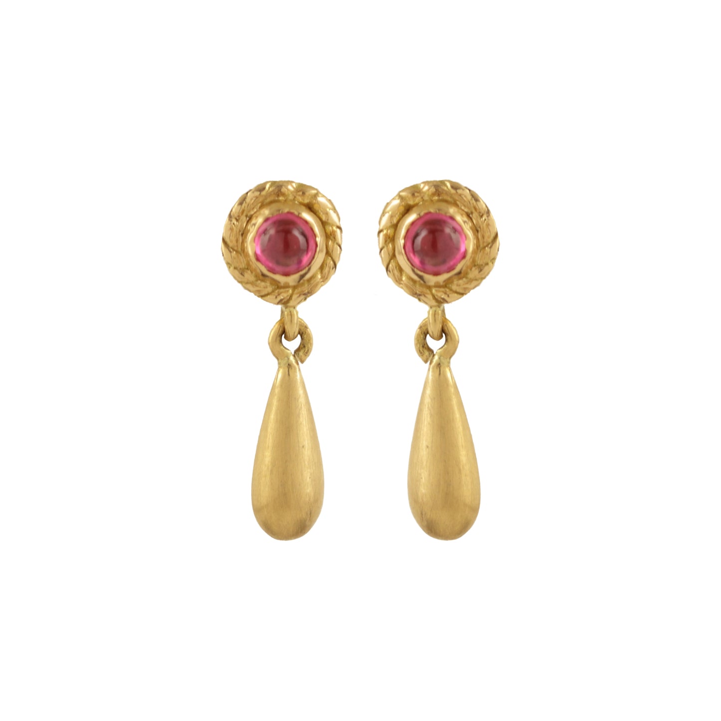 The Babyrasa Preet Gold and Ruby Long Earrings by Rasvihar