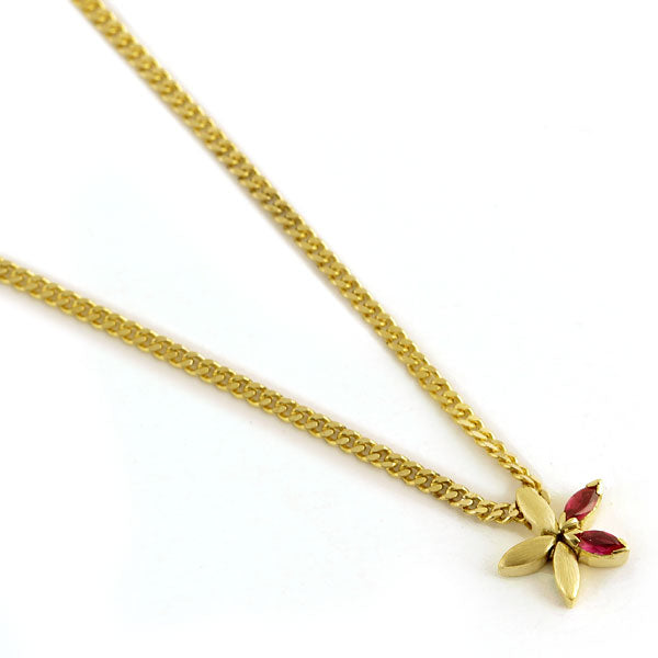 The Babyrasa Uttara Floral Gold and Ruby Pendant by Rasvihar