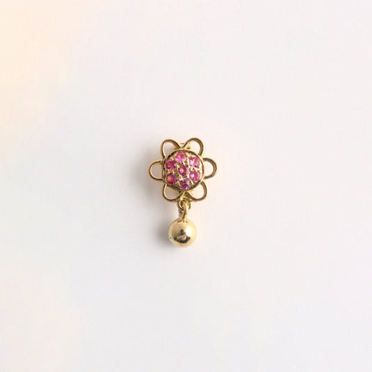 The Babyrasa Lavanya Floral Gold and Pink Sapphire Pendant by Rasvihar