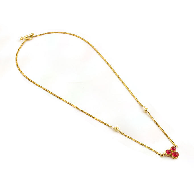 The Babyrasa Triveni Gold, Ruby Chain by Rasvihar