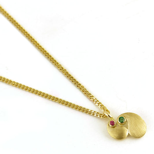 The Babyrasa Ojasvi Paisley Gold, Ruby and Emerald Chain by Rasvihar
