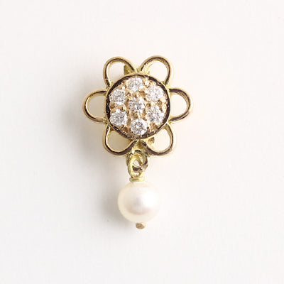 The Babyrasa Varuna Floral Gold, Diamond and Pearl Pendant by Rasvihar