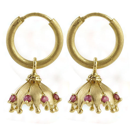 The Babyrasa Jeevika Petal Gold and Ruby Jhumka by Rasvihar