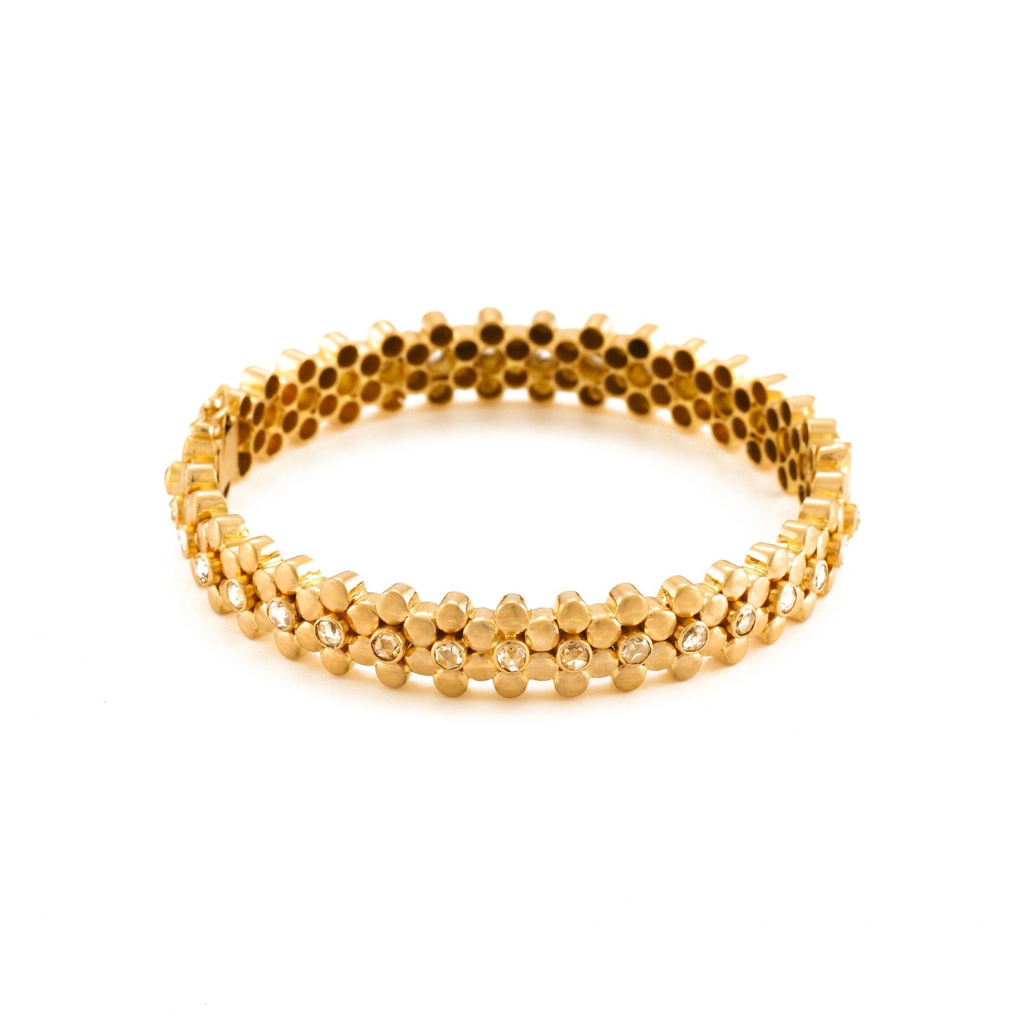 The Swathi Chhaya Series Gold and Diamond Bangle by Rasvihar