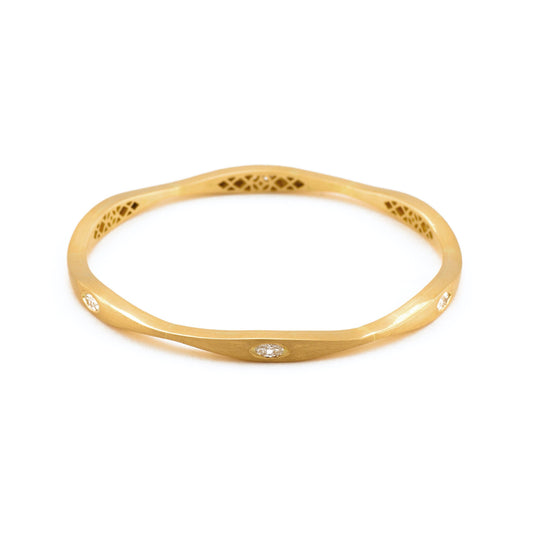 The Prem Gold and Diamond Bangle by Rasvihar