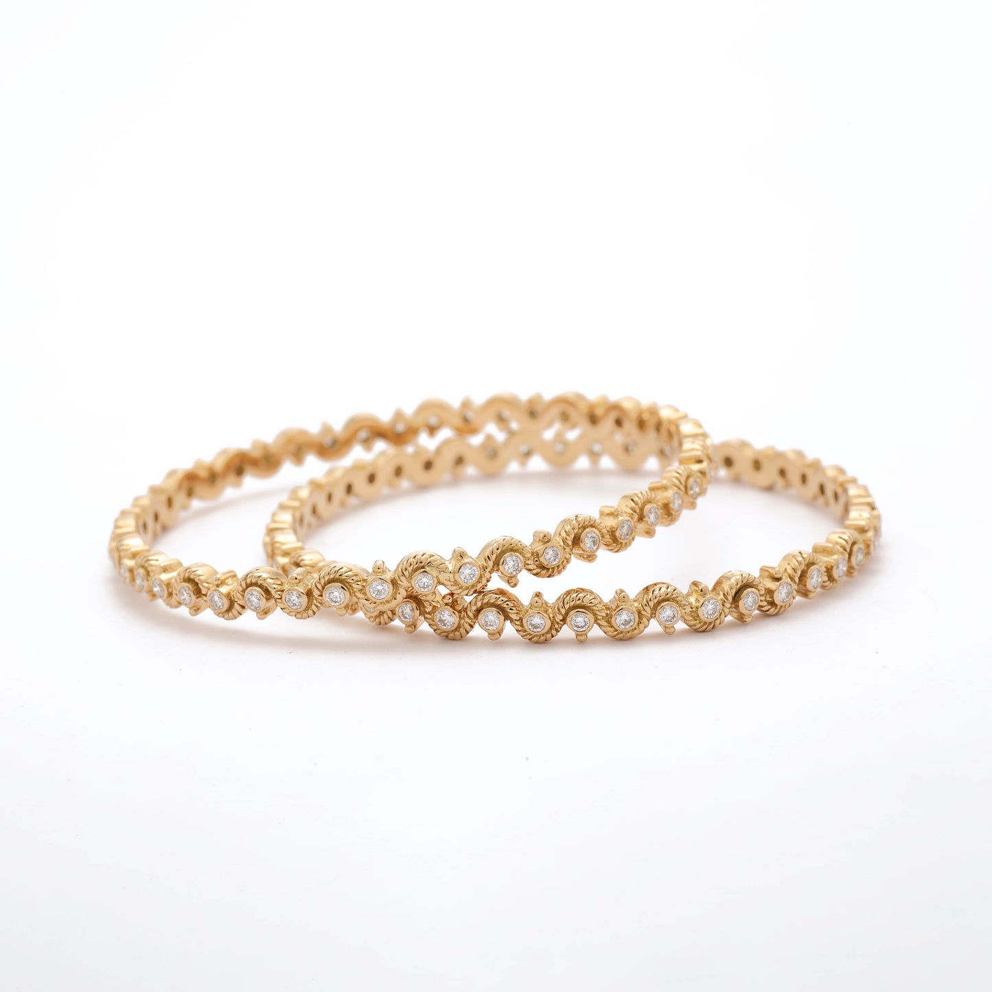 The Zoya Gold and Diamond Bangle by Rasvihar