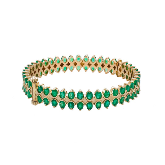 The Hansika Gold and Emerald Bangle by Rasvihar