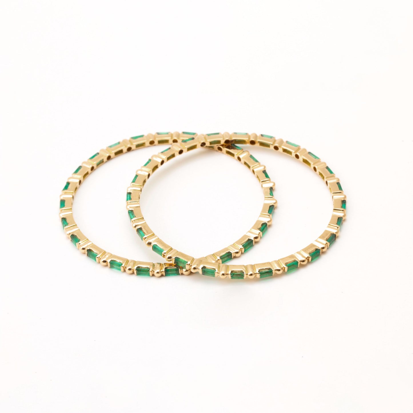 The Abi Gold and Emerald Bangle by Rasvihar
