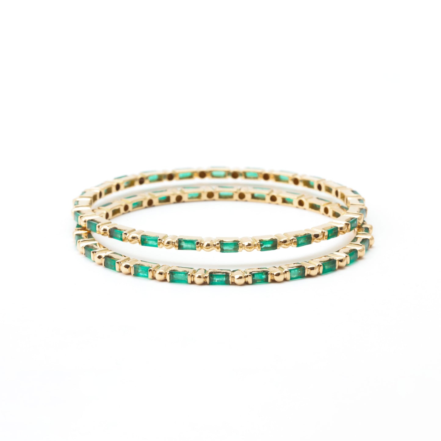 The Abi Gold and Emerald Bangle by Rasvihar