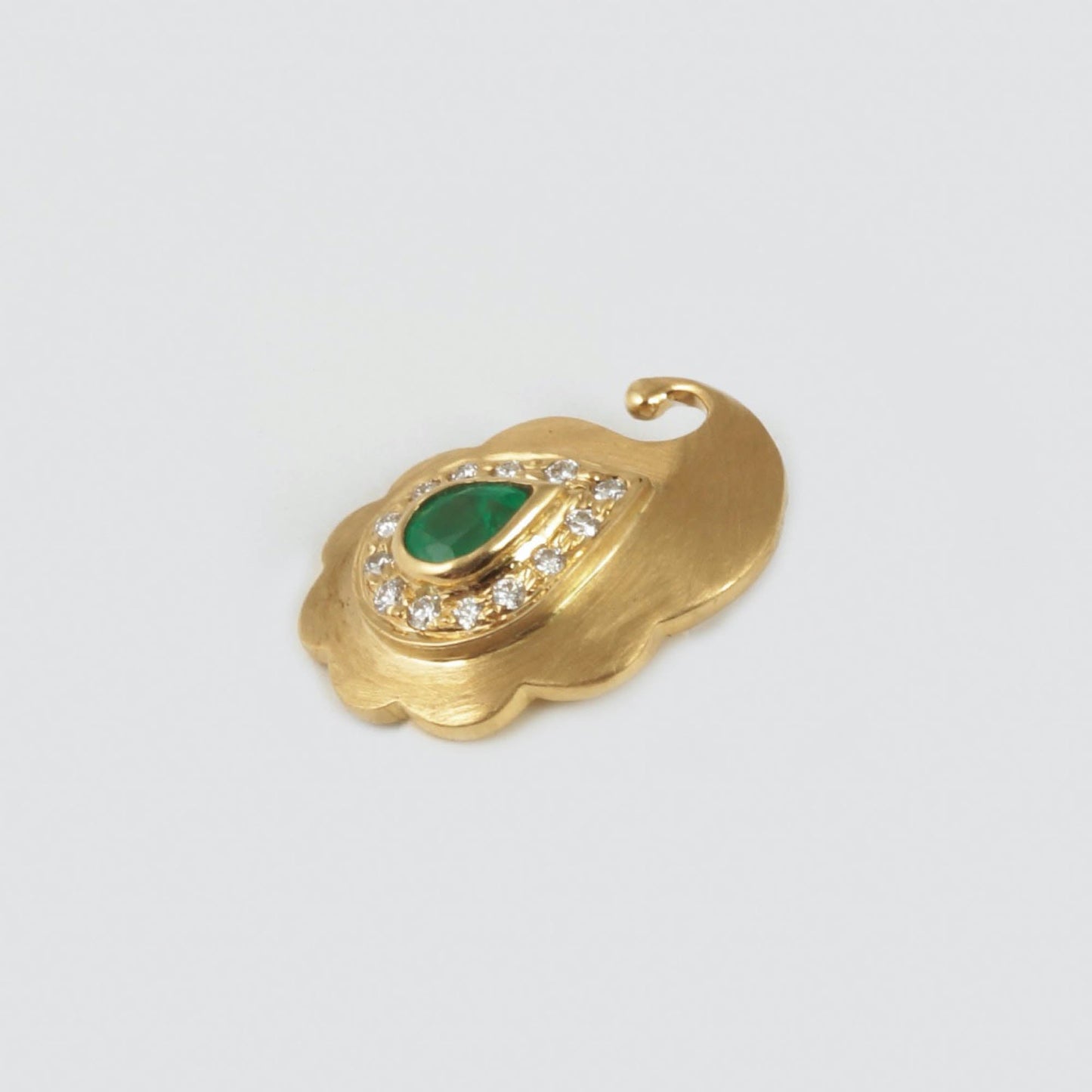 The Archana Gold, Emerald and Diamond Pendant by Rasvihar