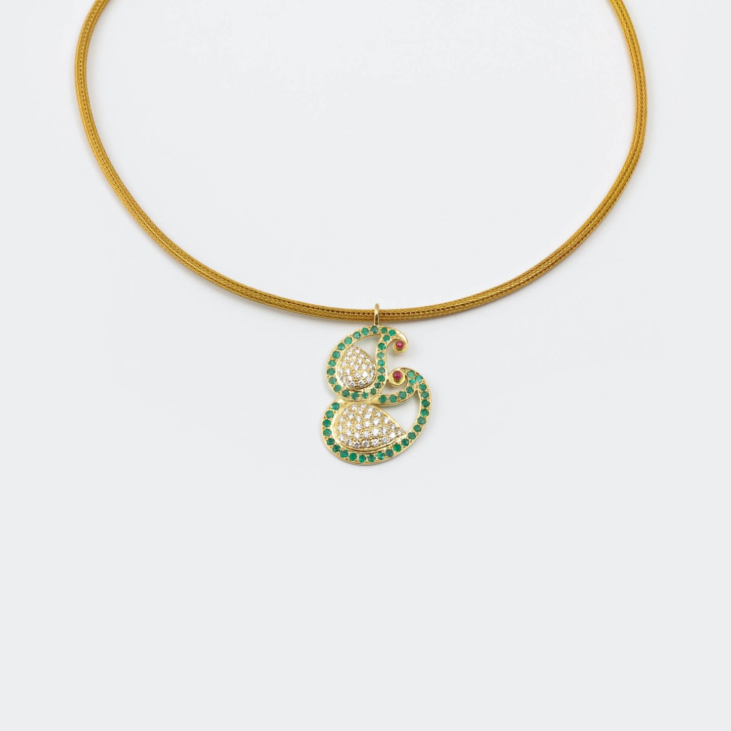 The Smitha Gold, Emerald, Diamond and Ruby Chain by Rasvihar