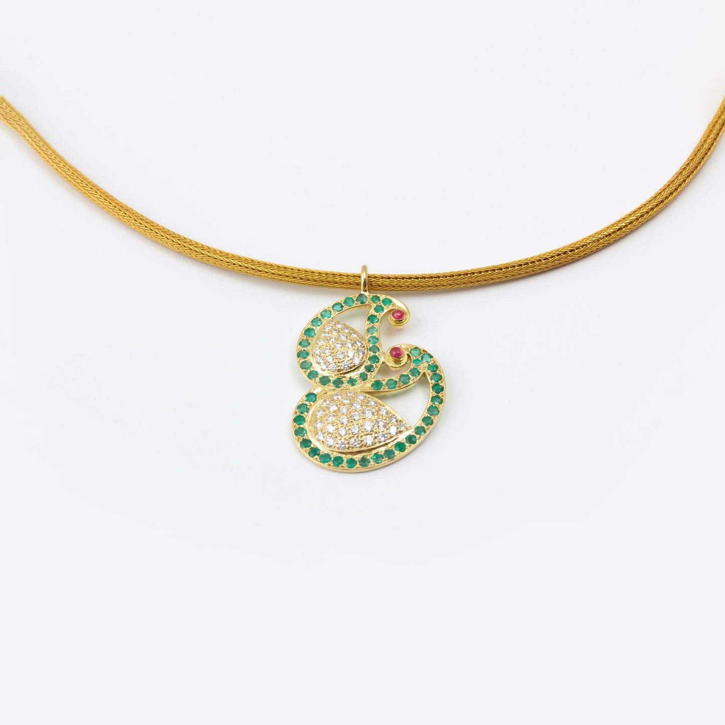 The Smitha Gold, Emerald, Diamond and Ruby Chain by Rasvihar