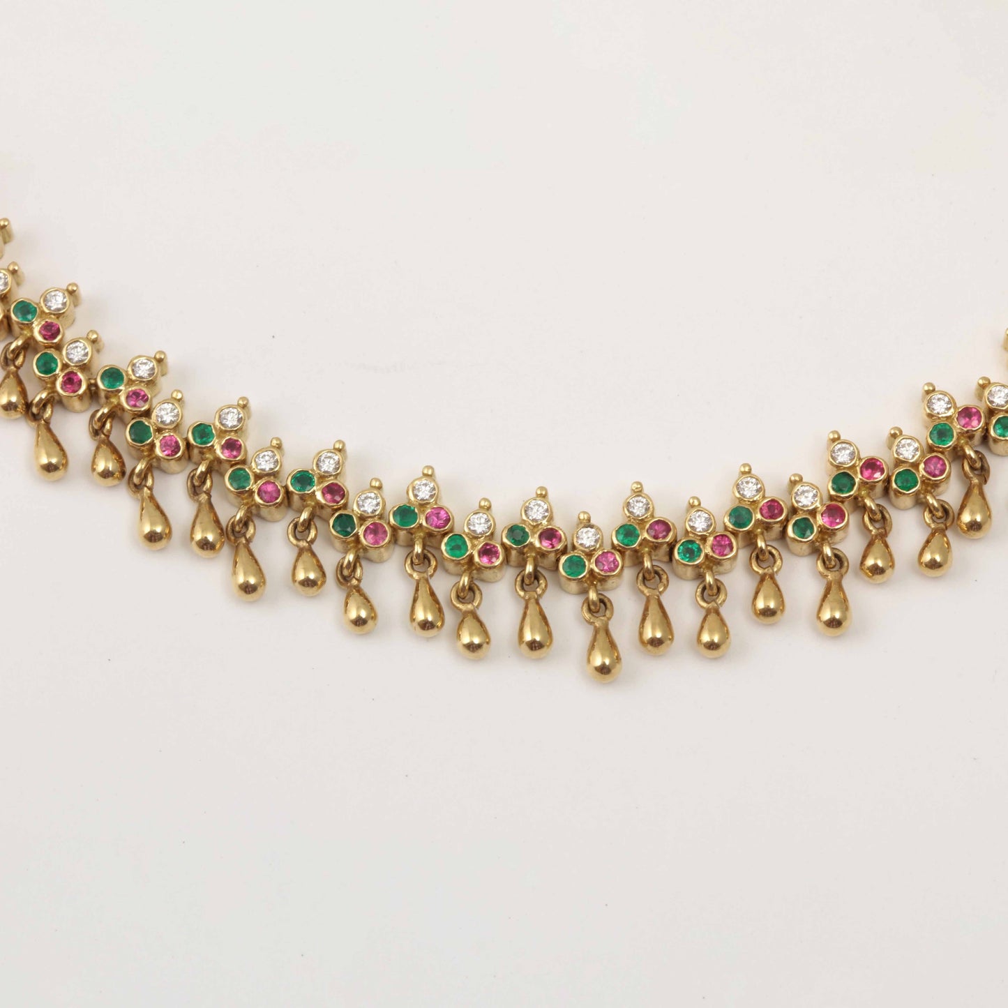 The Alka Gold, Ruby, Emerald and Diamond Necklace by Rasvihar