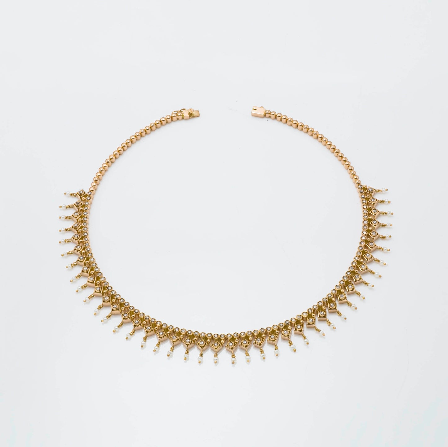 The Janjhuti Gold, Diamond and Pearl Necklace by Rasvihar