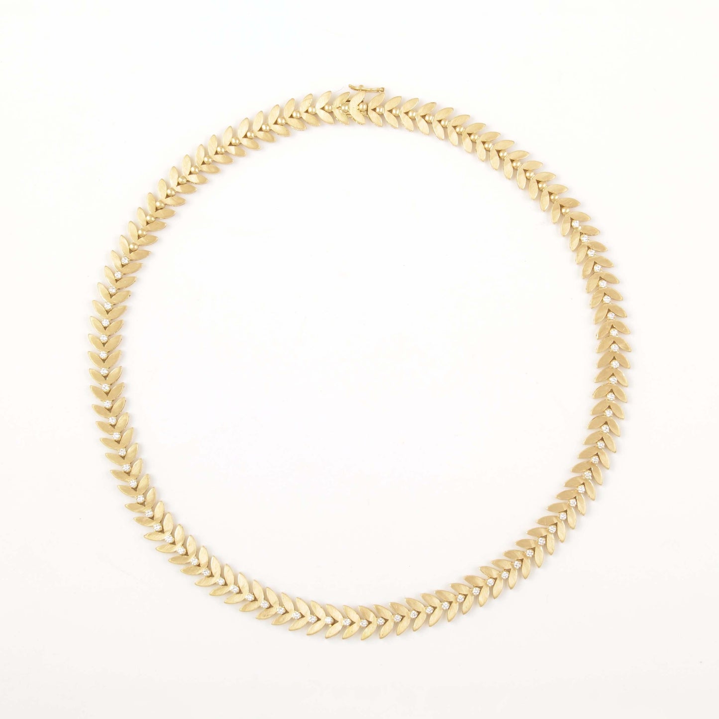The Aranya Leaf Series Gold and Diamond Necklace by Rasvihar