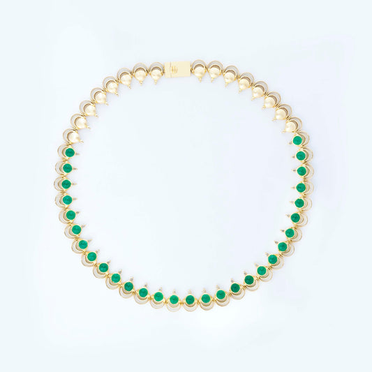 The Kareena Gold, Emerald and Diamond Necklace by Rasvihar