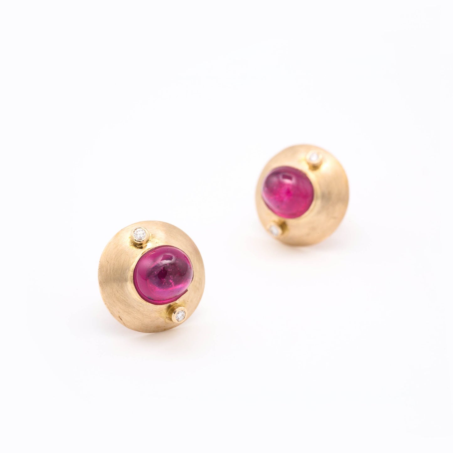 The Taru Gold, Ruby and Diamond Ear Studs by Rasvihar