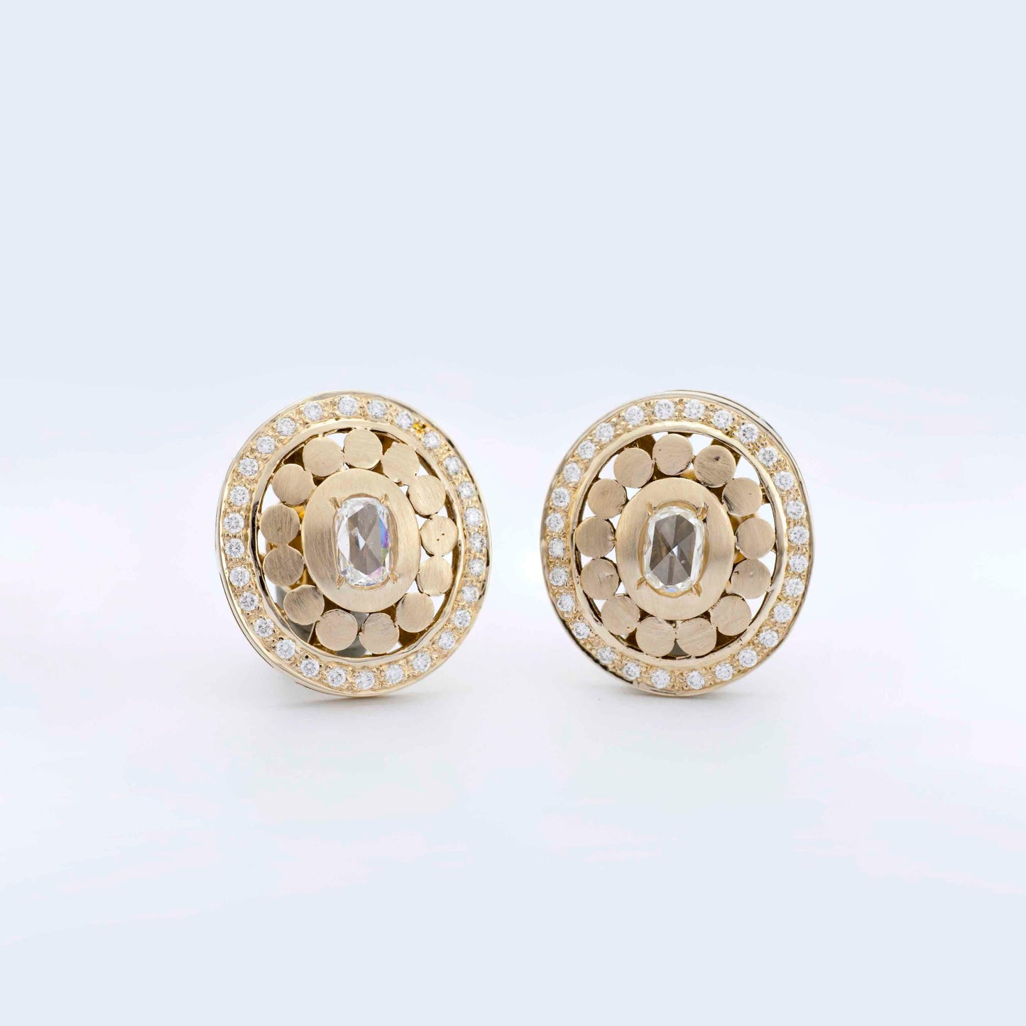 The Charukesi Gold and Diamond Ear Studs by Rasvihar
