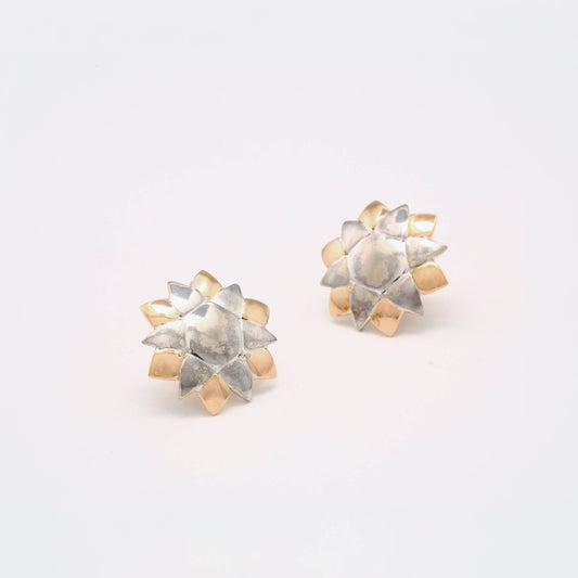 The Sulochana SiGo Silver Gold Ear Studs by Rasvihar