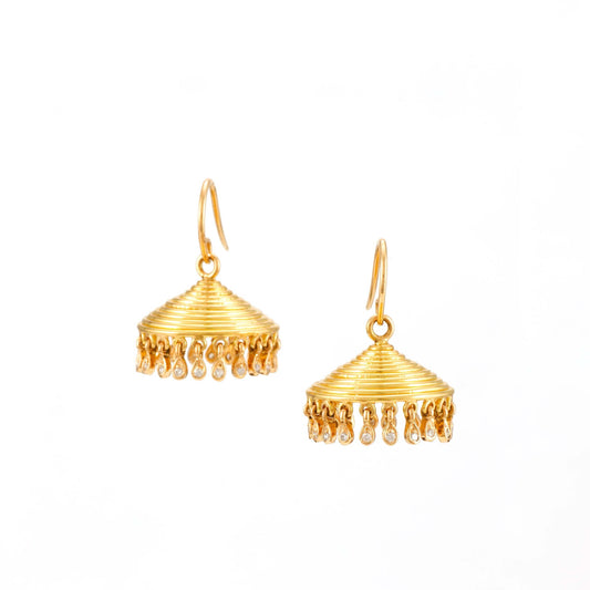 The Supriya Gold and Diamond Jhumka by Rasvihar