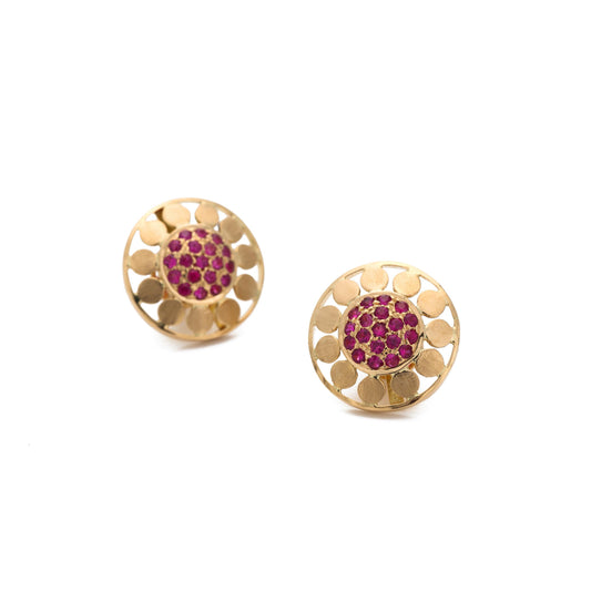 The Marisa Gold and Ruby Ear Studs by Rasvihar