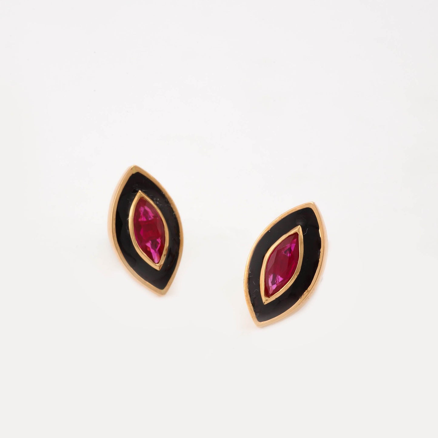 The Haripriya Gold and Ruby Ear Studs by Rasvihar