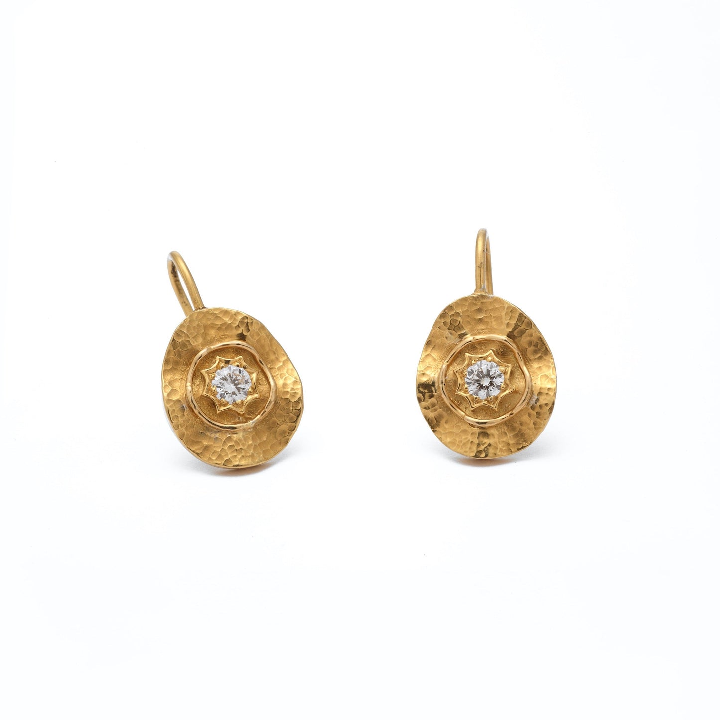 The Gangavati Gold and Diamond Hook Earrings by Rasvihar