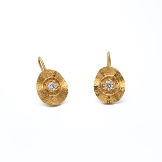 The Gangavati Gold and Diamond Hook Earrings by Rasvihar