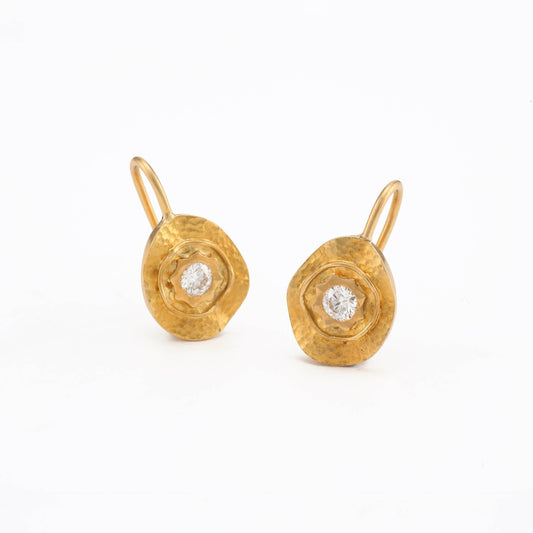 The Gangavati Gold and Diamond Hook Earrings by Rasvihar