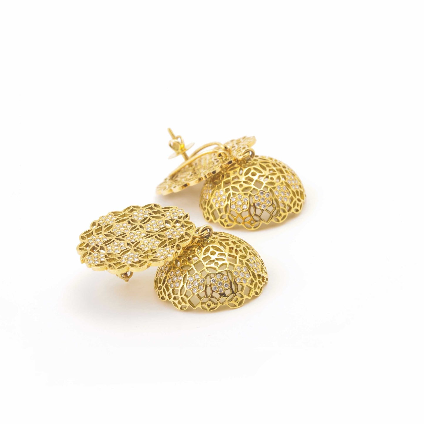 The Bipasha Lace Series Gold and Diamond Jhumka by Rasvihar