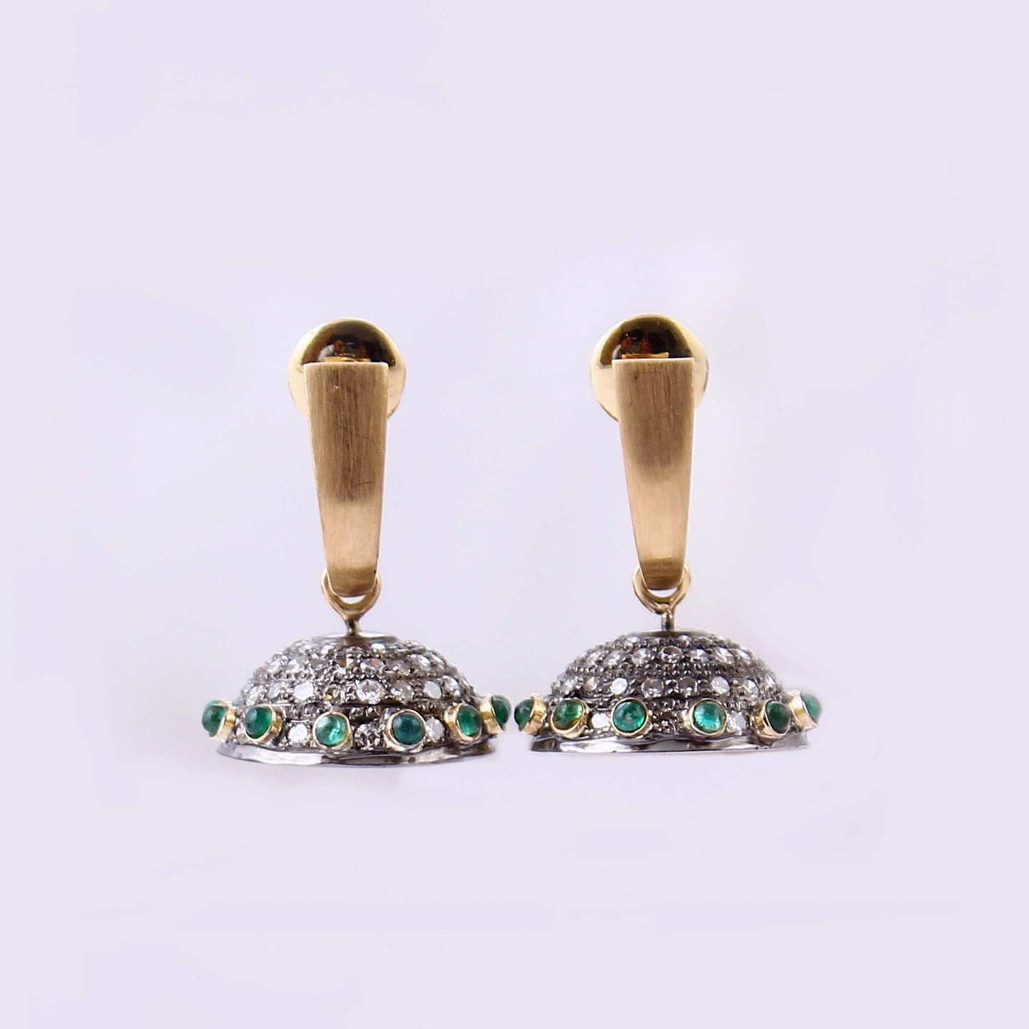 The Anushka SiGo Silver Gold, Diamond and Emerald Jhumka by Rasvihar