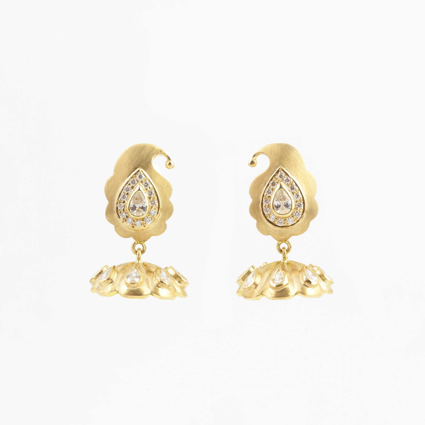 The Indrayani Gold and Diamond Jhumka by Rasvihar