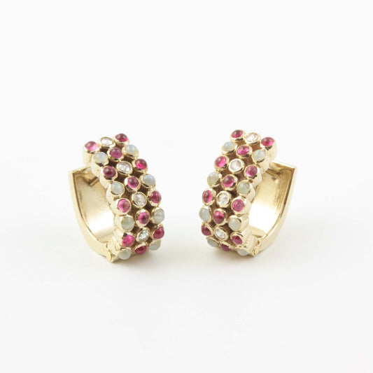 The Payal Gold, Ruby, Cat's Eye and Diamond Bali by Rasvihar