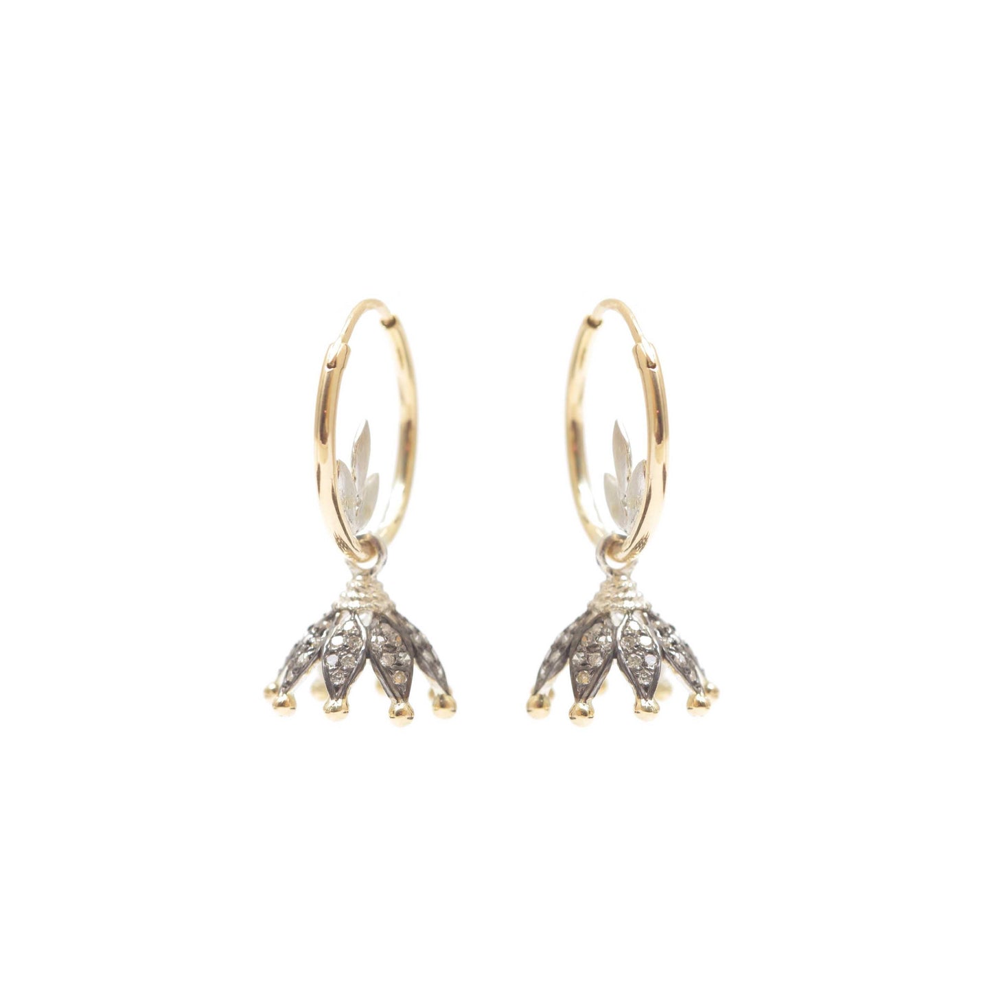 The Sumita SiGo Silver Gold and Diamond Jhumka by Rasvihar