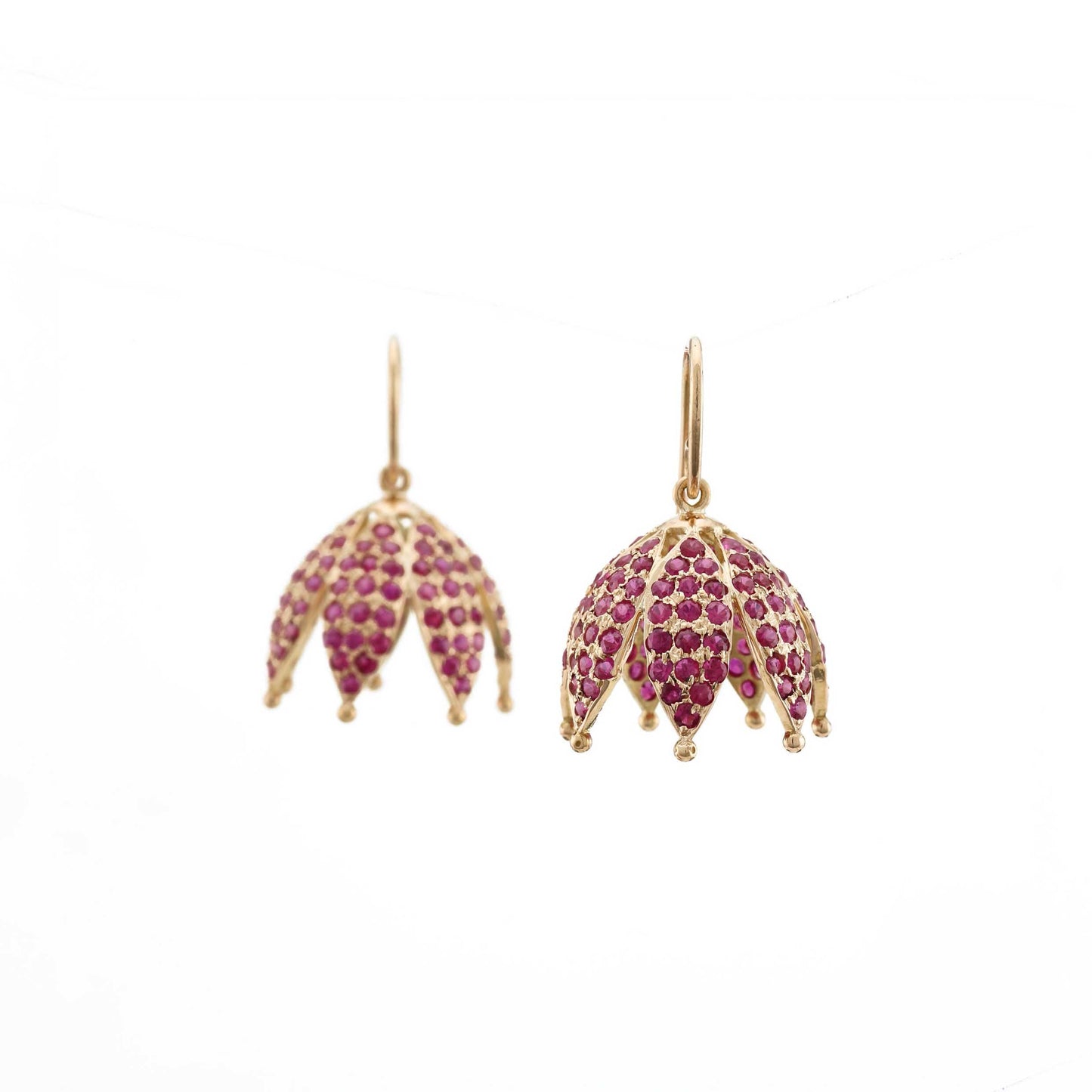 The Sejal Gold and Ruby Jhumka by Rasvihar
