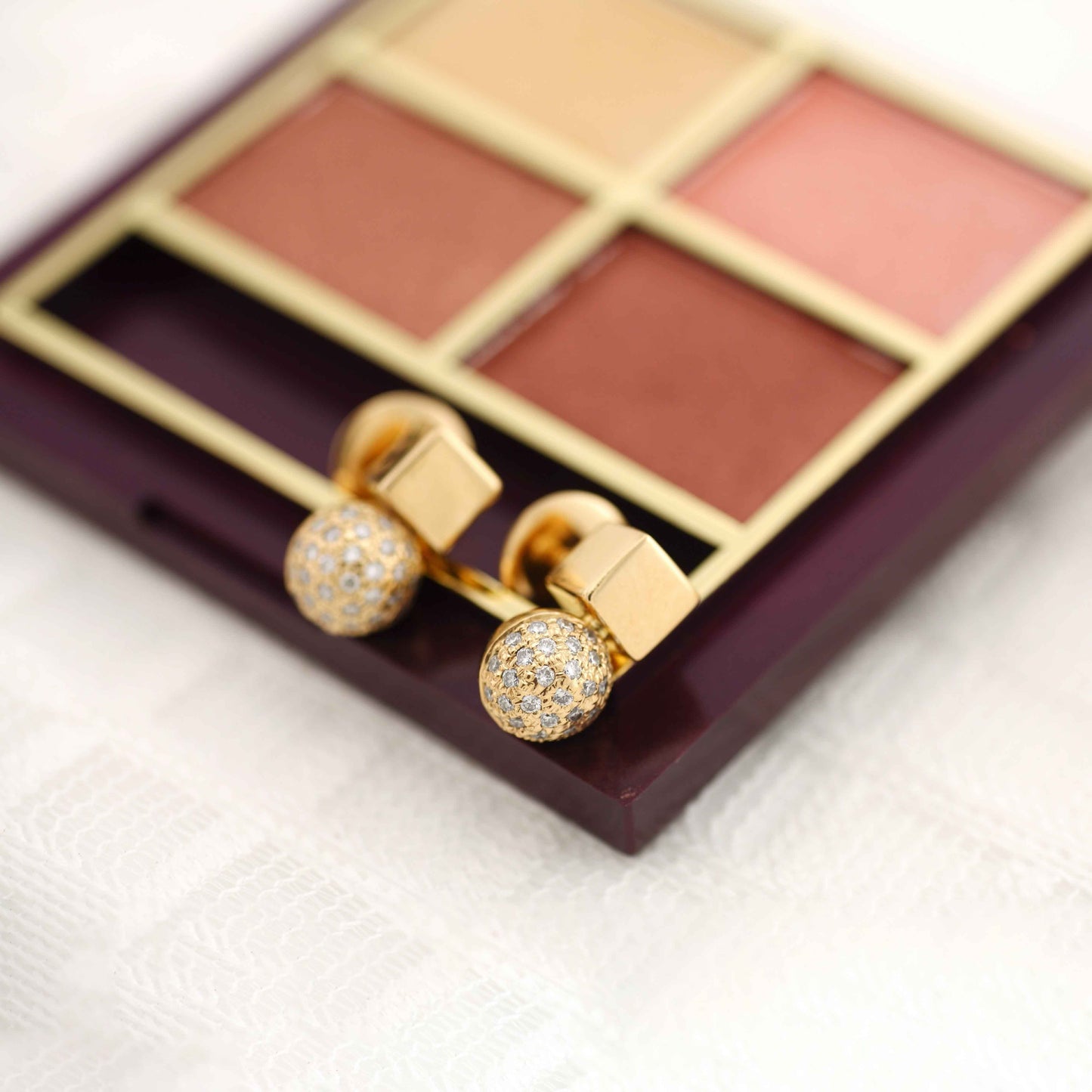 The Bharati Geo Series Gold and Diamond Ear Studs by Rasvihar