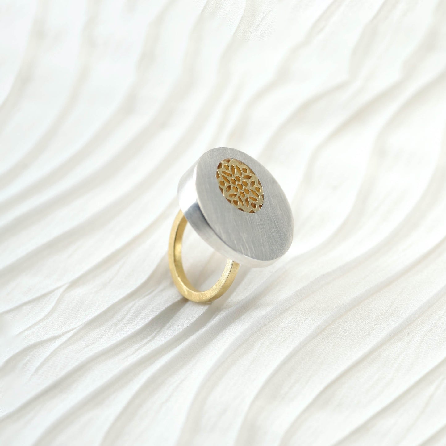 The Sadhana SiGo Silver Gold Ring by Rasvihar