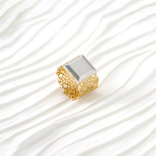 The Rajmahal SiGo Silver Gold Ring by Rasvihar