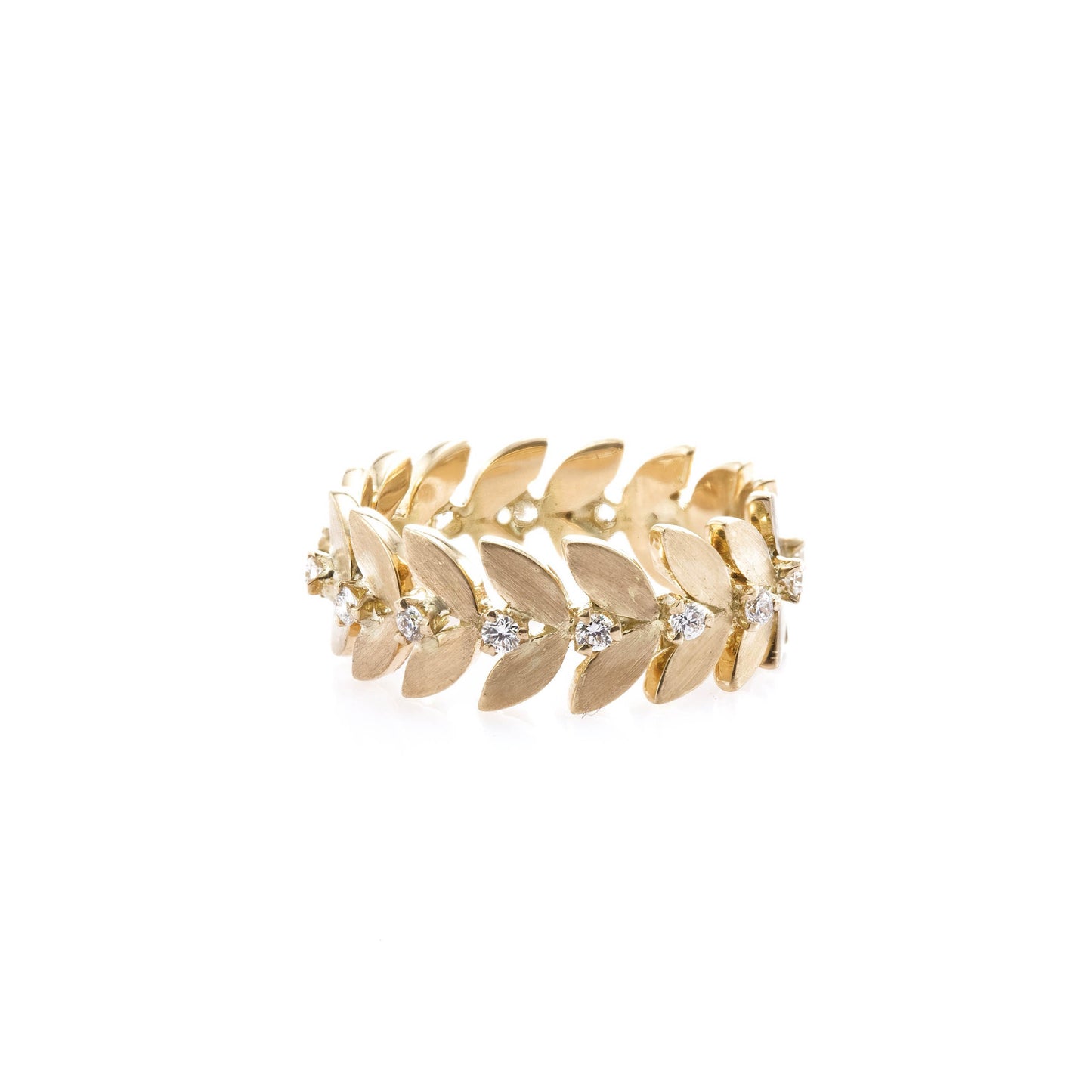 The Kavita Leaf Series Gold and Diamond Ring by Rasvihar